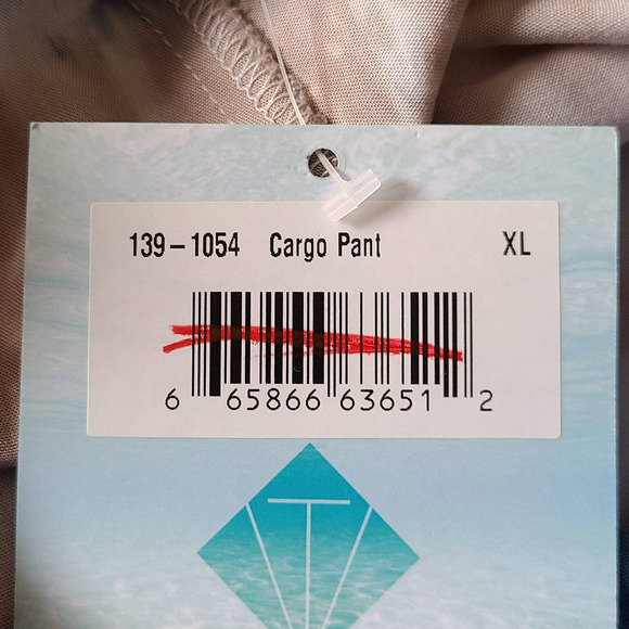 TRAVIDA Tie Dye Stripe Cargo Wide Leg Pants Blue Tan‎ White Women's XL NWT - Picture 12 of 12